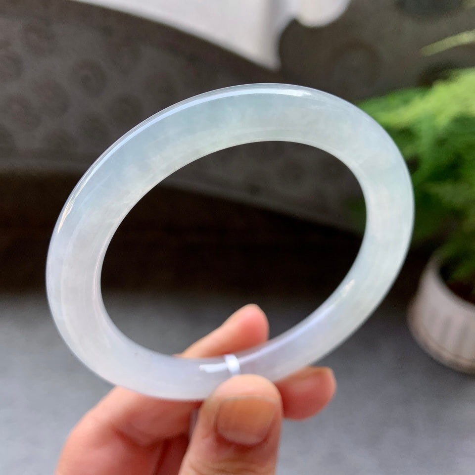 糯化白月光圆条手镯（54.5mm）（yc057183）