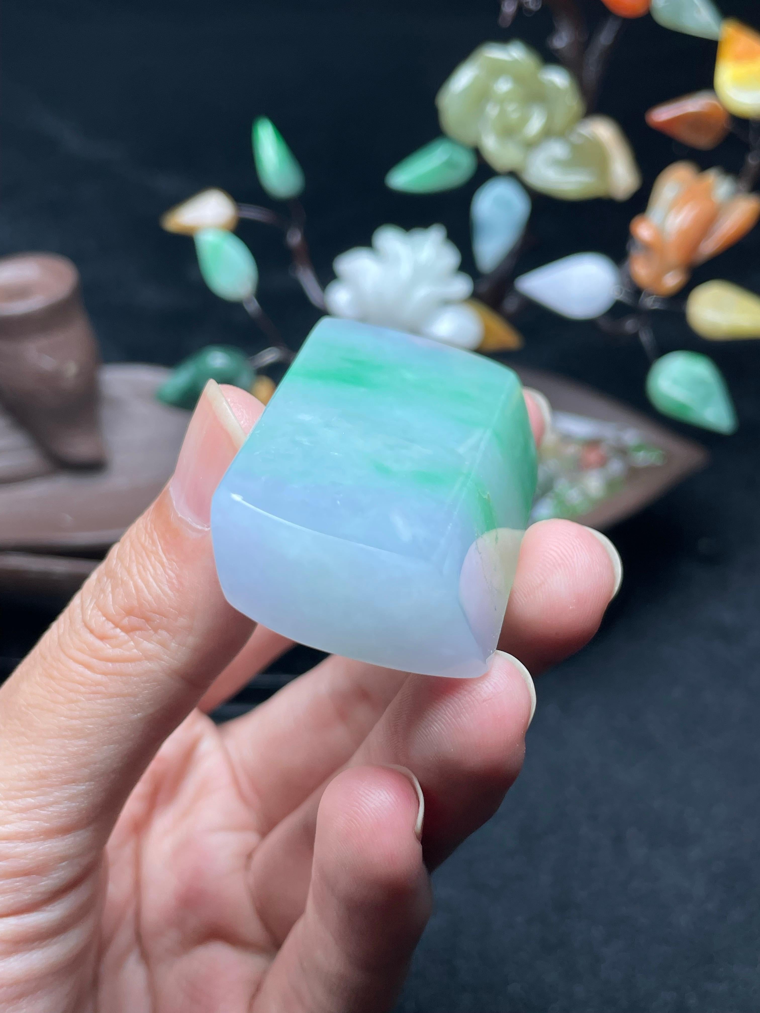 冰种春带彩厚庄牌子料（yc530042）
