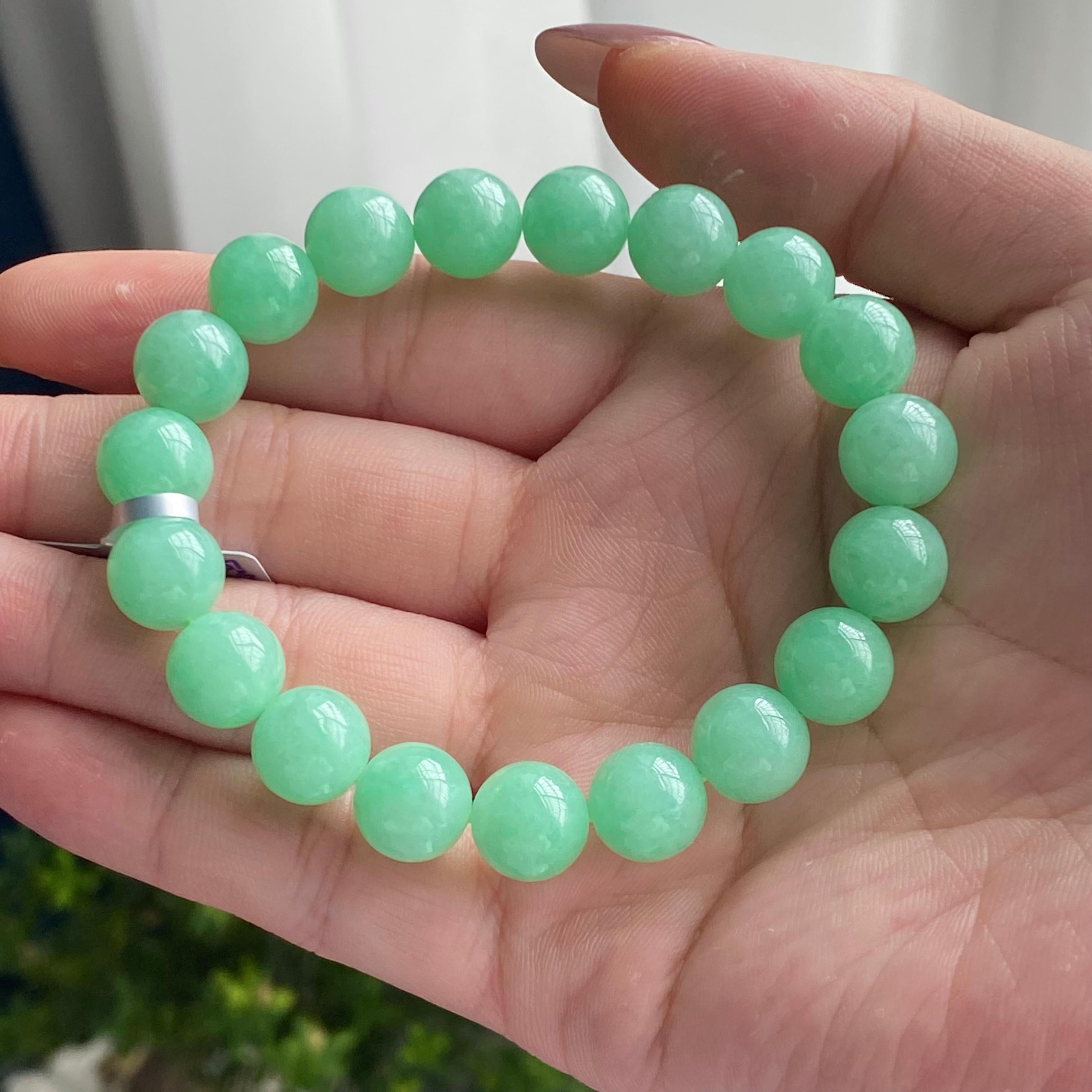 细糯种满绿单圈手串（yc201860）