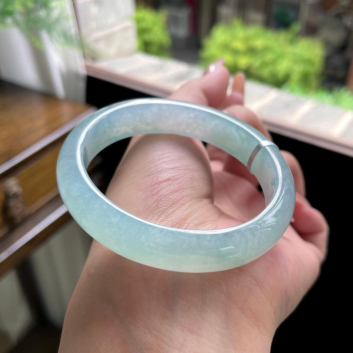 糯冰种晴蓝底贵妃 54.3圈 天然缅甸A货翡翠（yc696418）