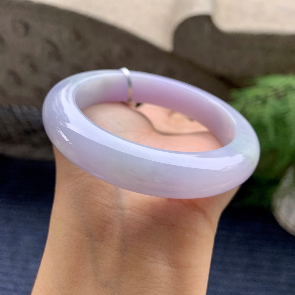 细糯种淡紫罗兰平安镯（56mm）（yc101907）
