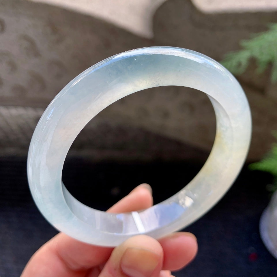 冰种雪花棉黄翡平安镯（56.4mm）（TF07073822）