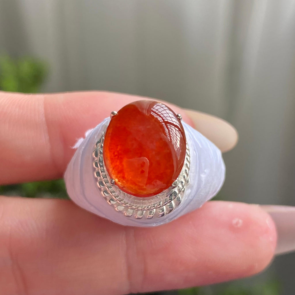 冰种红翡蛋面裸石（yc199667）