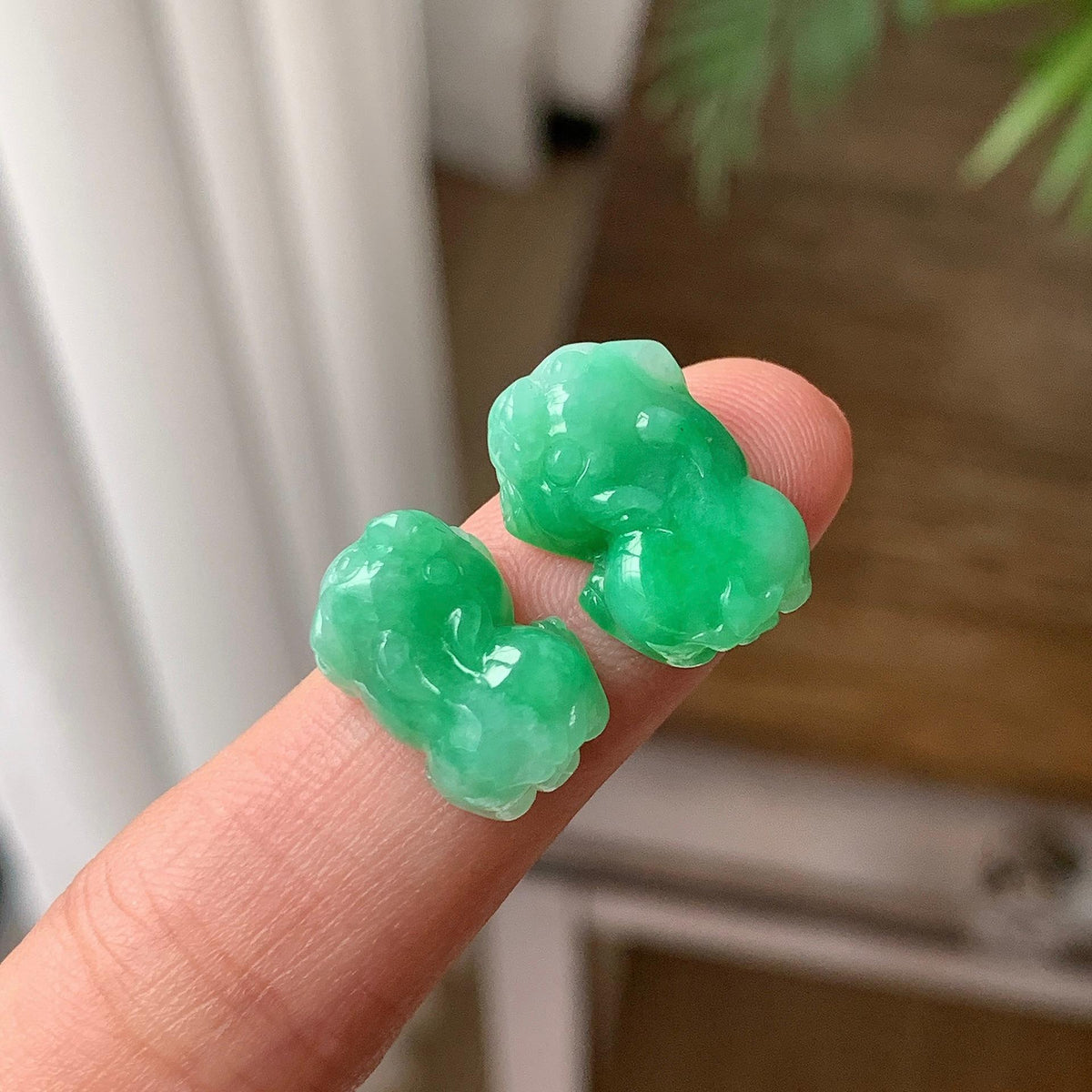 细糯种 满绿貔貅吊坠耳饰手饰 天然缅甸A货翡翠（yc703368）