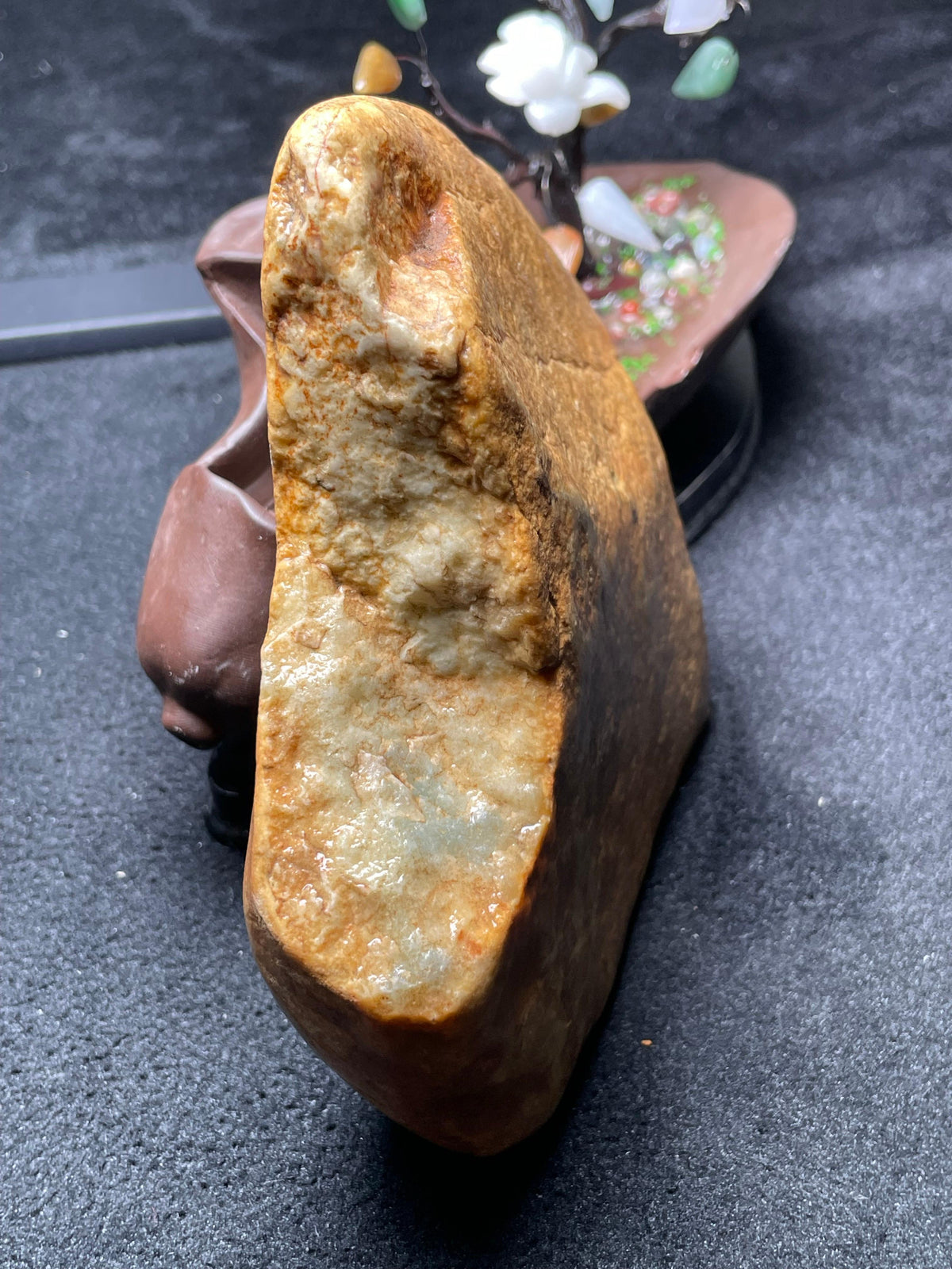 大马坎冰蓝晴开窗手镯料（yc693776）