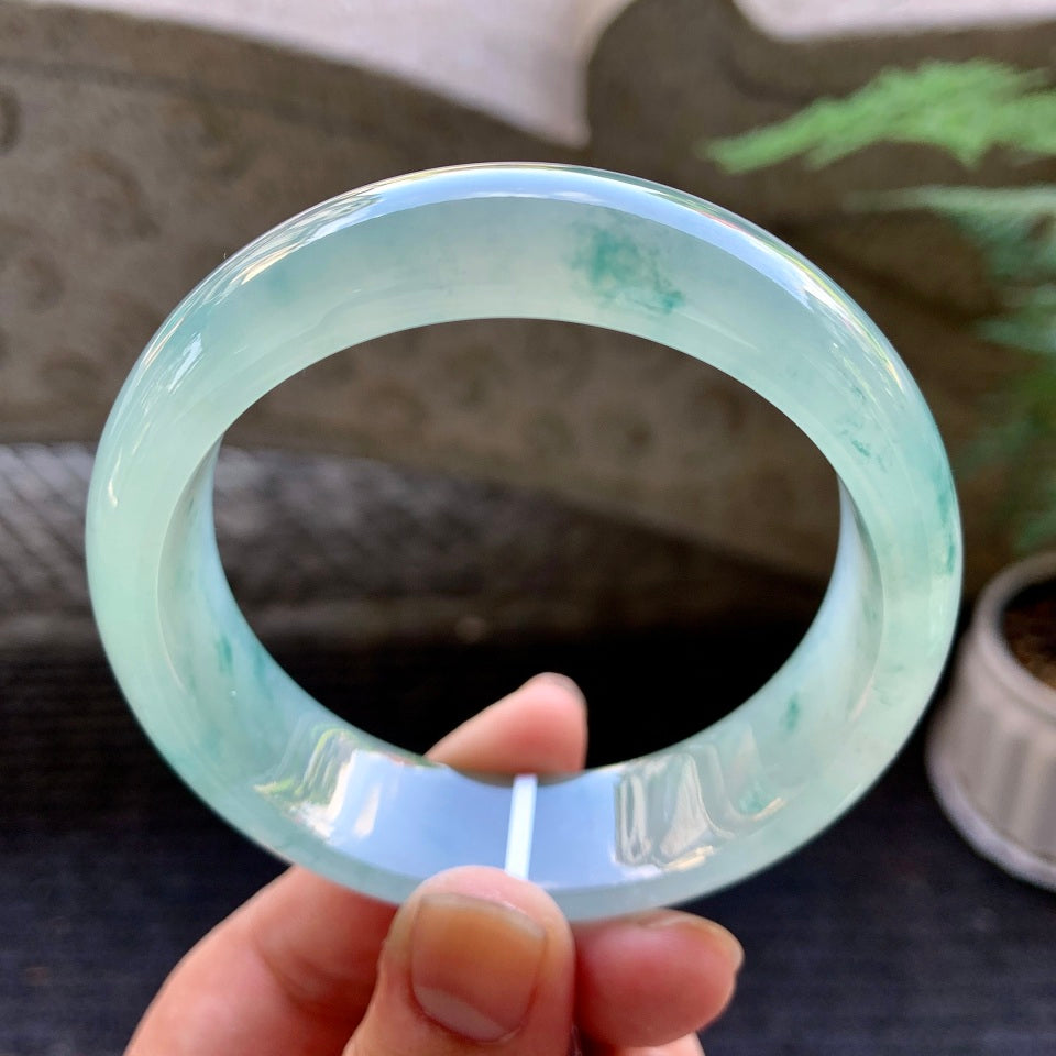 冰种飘花轮胎手镯（58mm）（TF06303323）