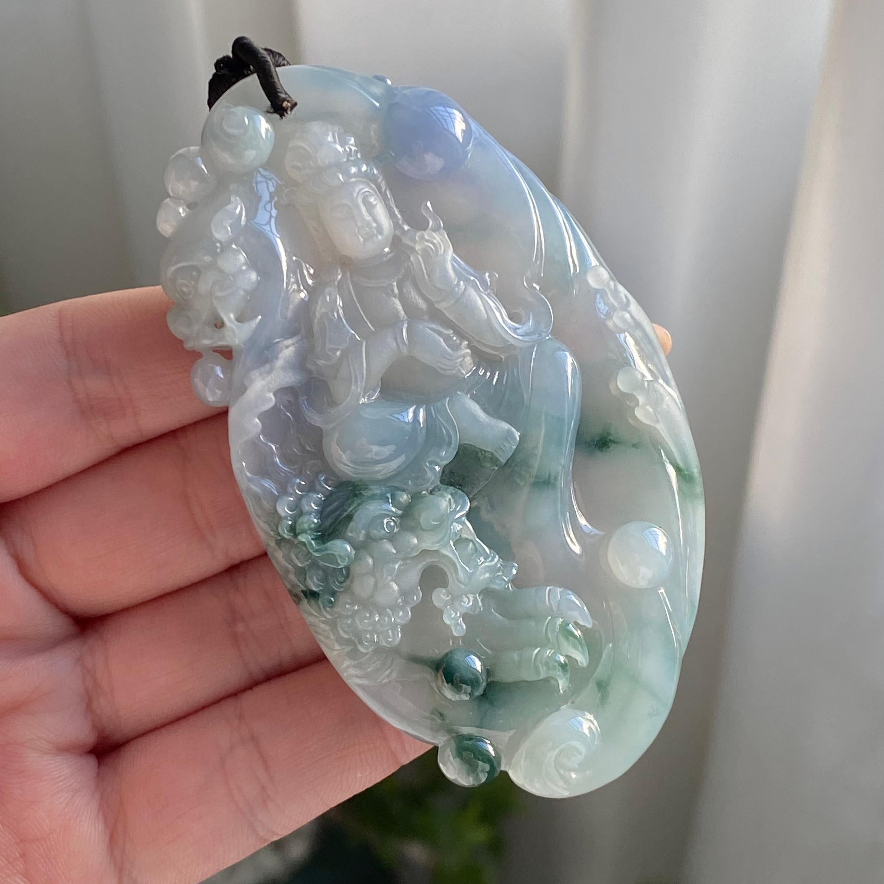 细糯种春彩神龙护主牌吊坠（yc214709）