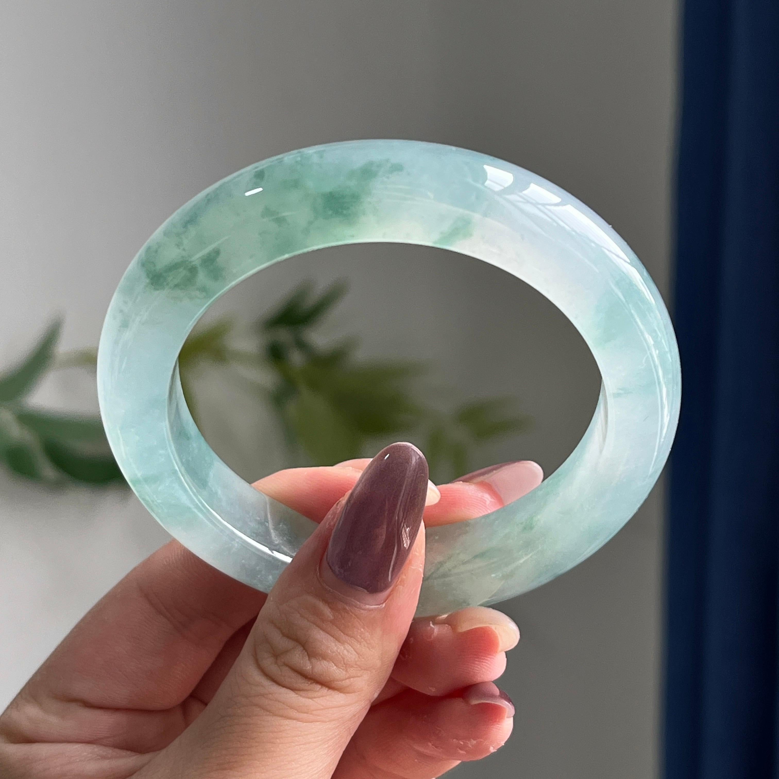 冰种飘花平安镯（56圈）（yc197922）