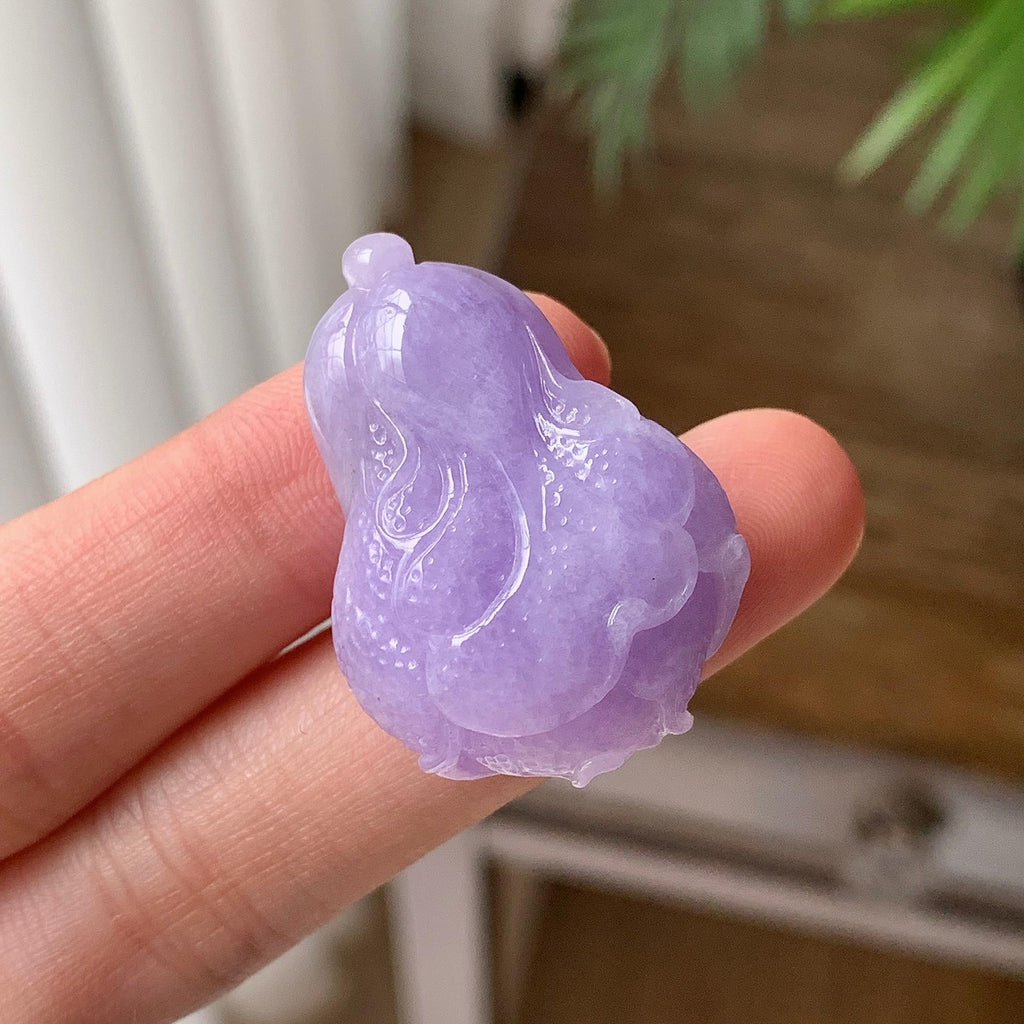 细糯种 紫罗兰白菜吊坠 天然缅甸A货翡翠（yc703367）