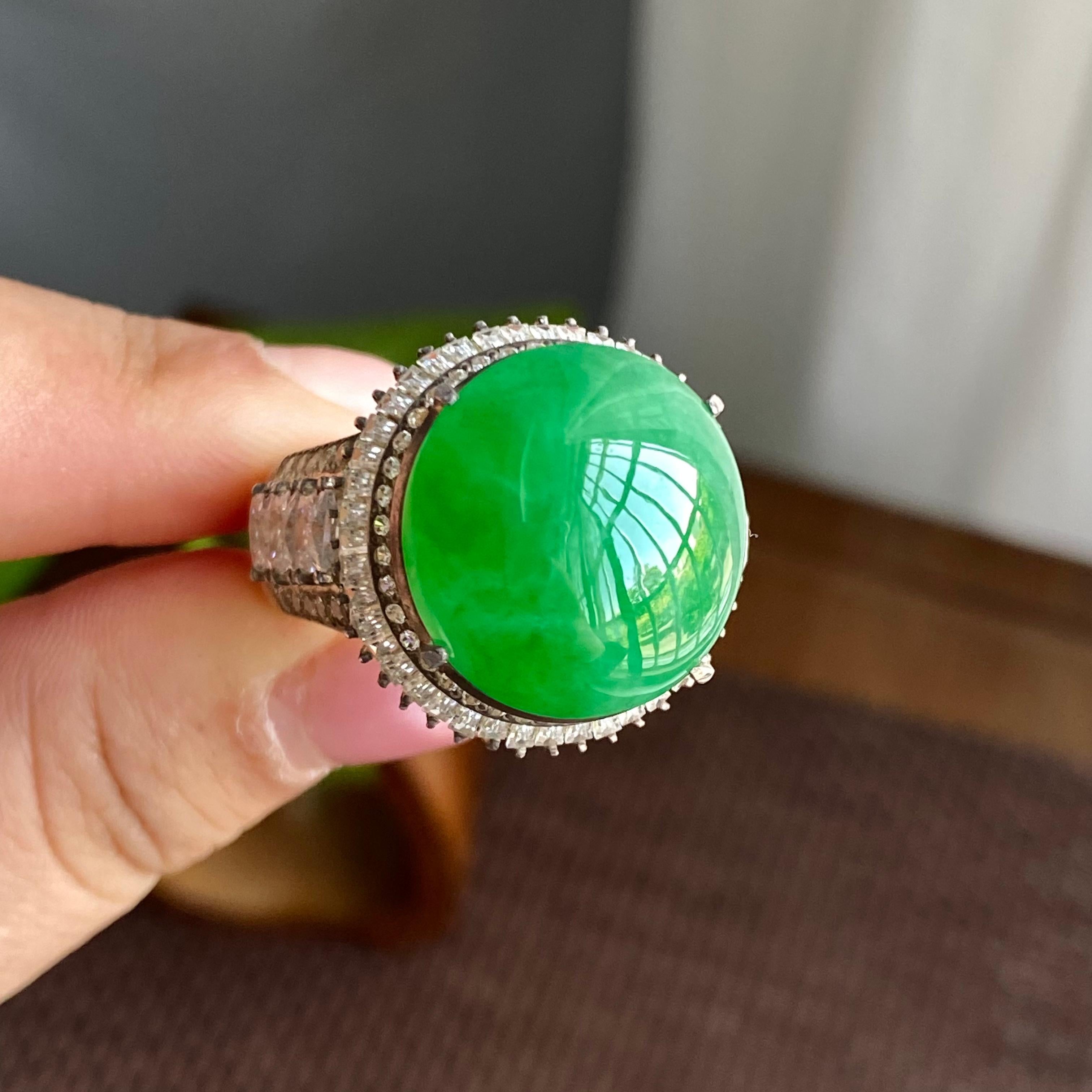 细糯种阳绿裸石蛋面（yc282884）