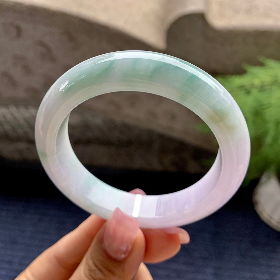 豆种紫罗兰飘花平安镯（53.6mm）（yc092185）
