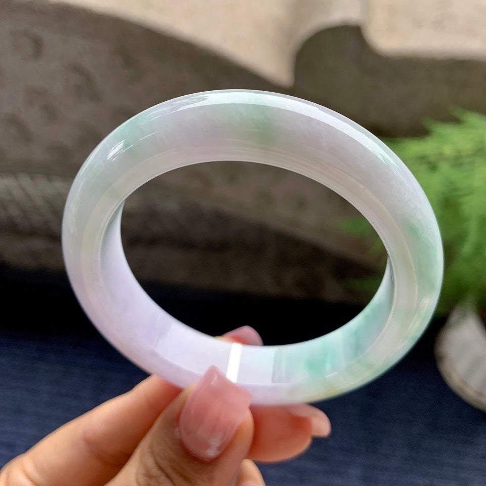 豆种紫罗兰飘花平安镯（53.6mm）（yc092185）