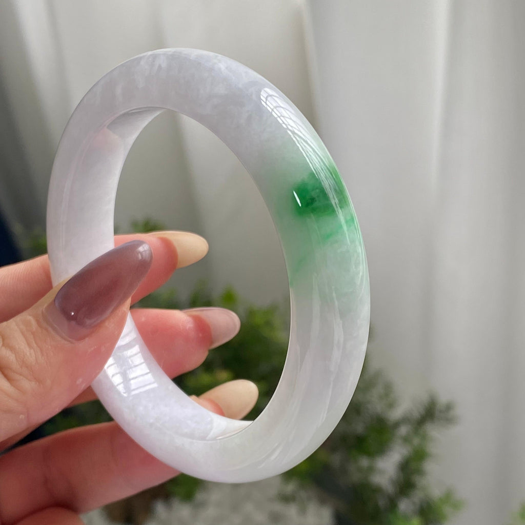 细糯种白底青平安镯（56圈）（yc201864）