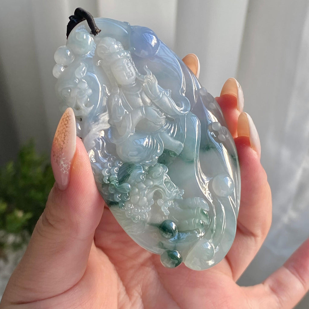 细糯种春彩神龙护主牌吊坠（yc214709）