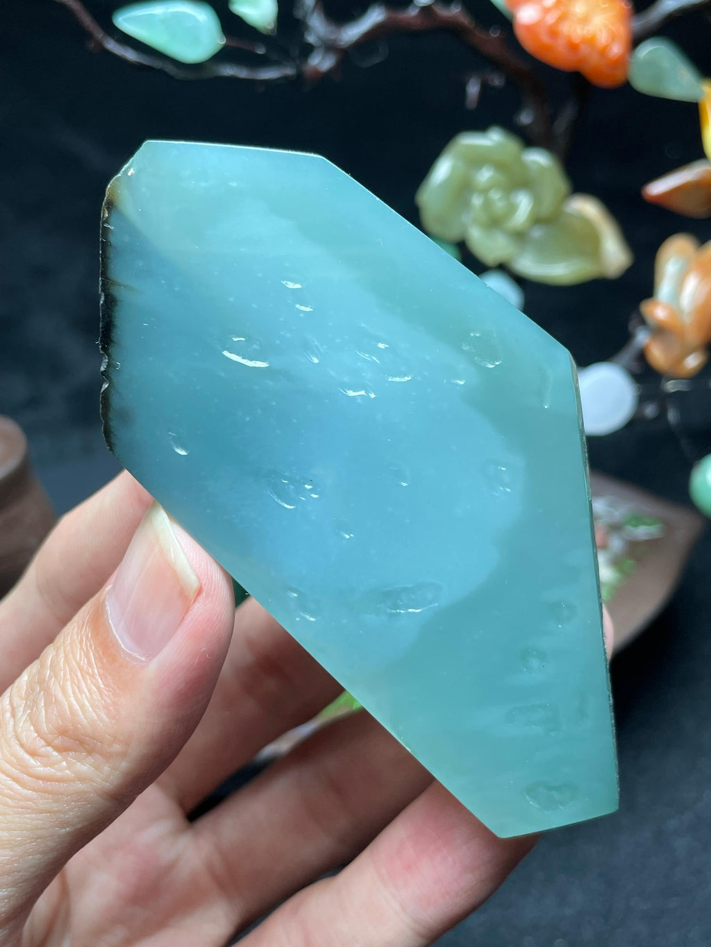 蓝晴底带原皮牌子料（yc535276）