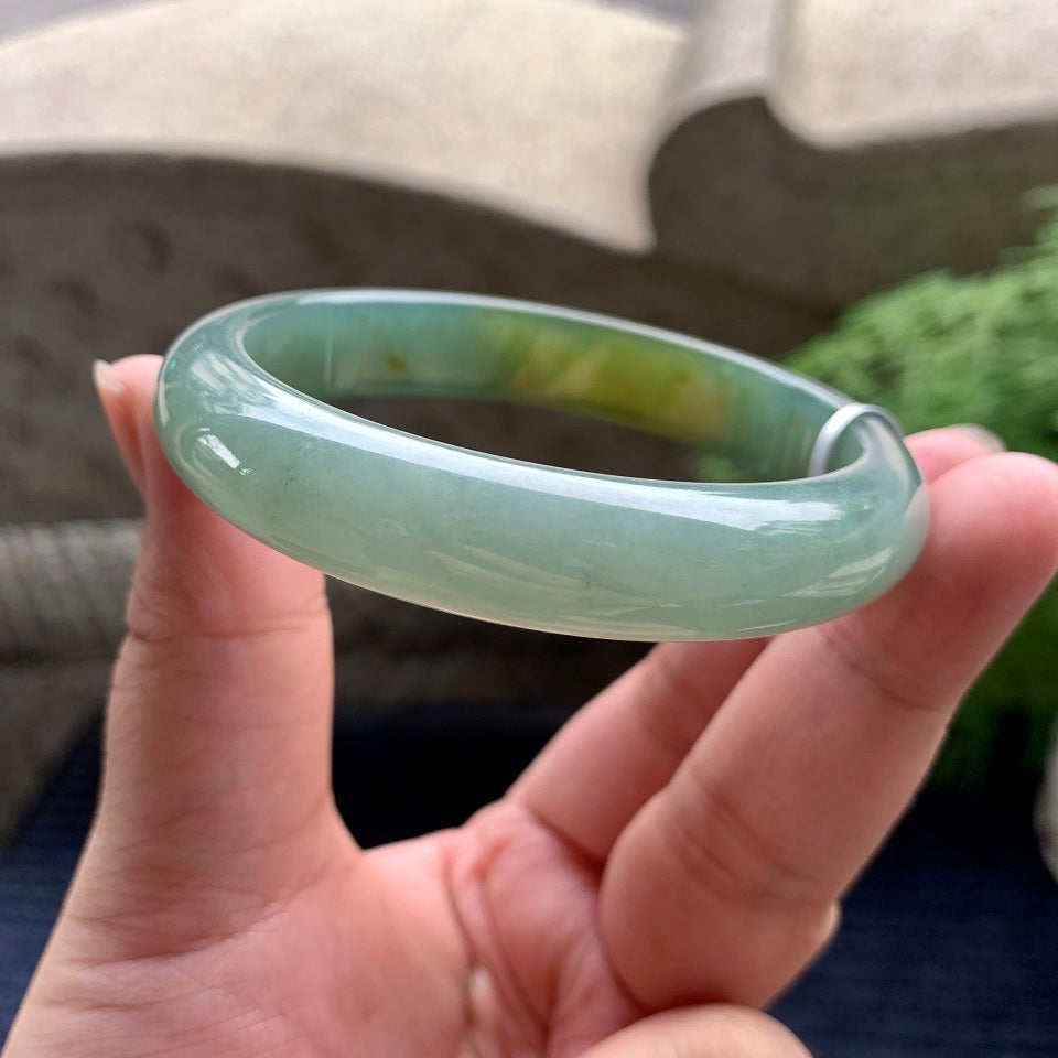 细糯种晴底飘黄翡平安镯（58.8mm）（yc101924）