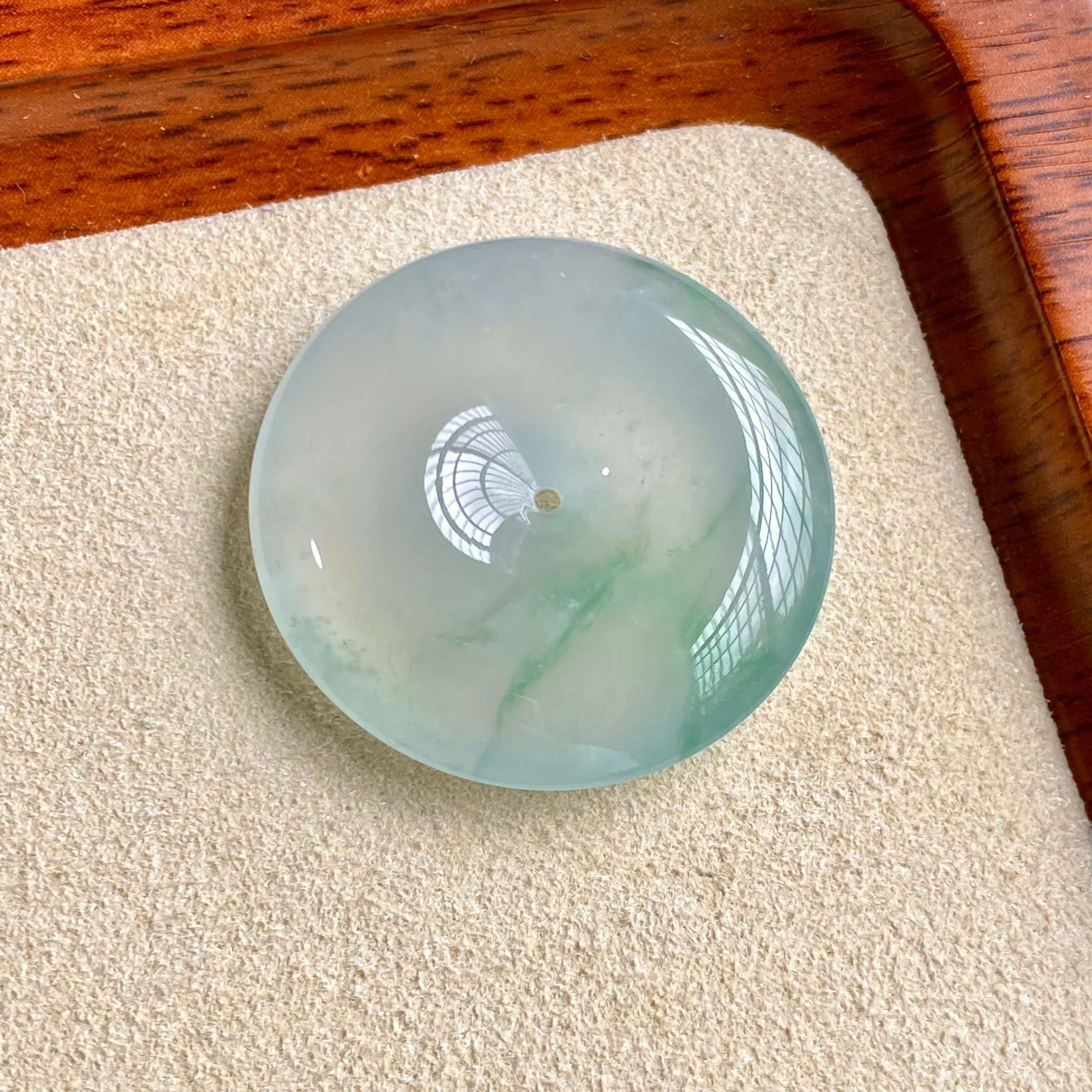 冰种飘金丝阳绿平安扣吊坠（yc196848）