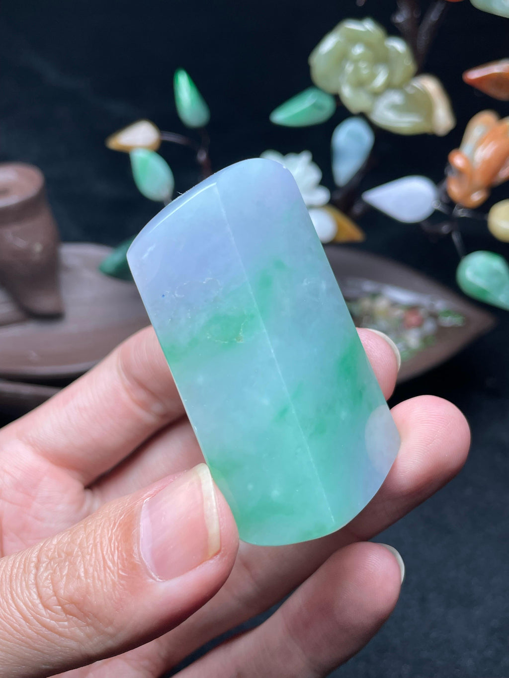冰种春带彩厚庄牌子料（yc530042）