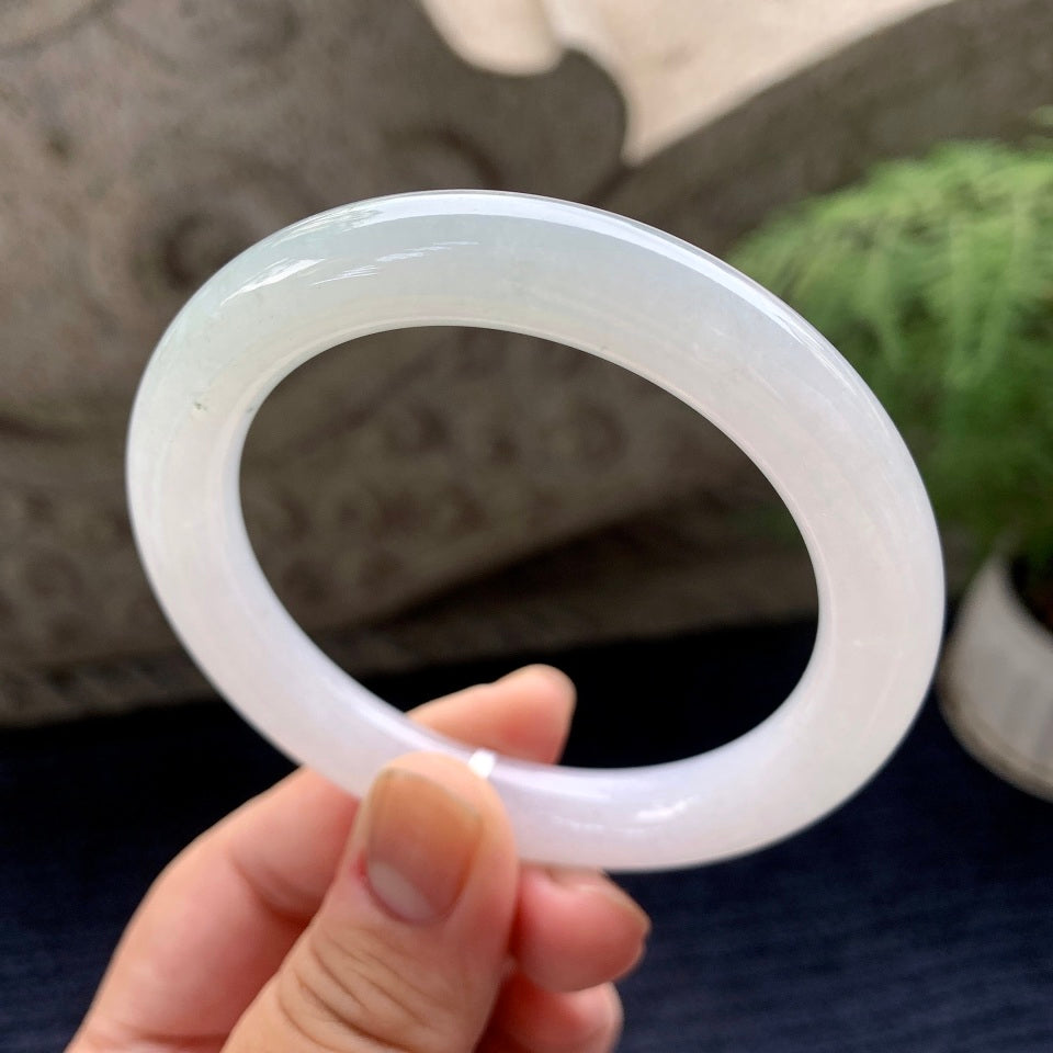 细糯种无色圆条手镯（55.8mm）（yc091798）