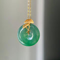 18k金镶冰种满绿平安扣吊坠（yc219251）