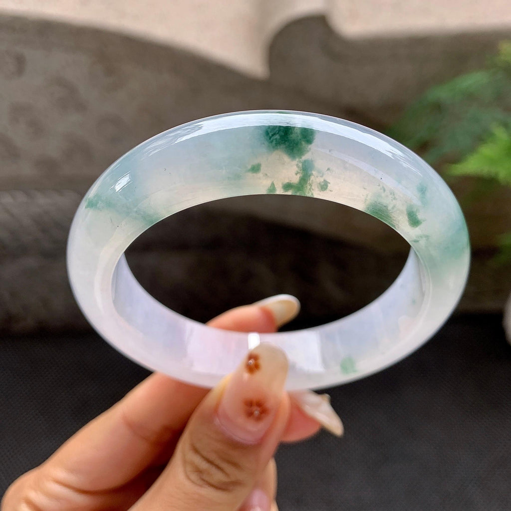 糯冰种飘花平安镯（57mm）（yc272780）