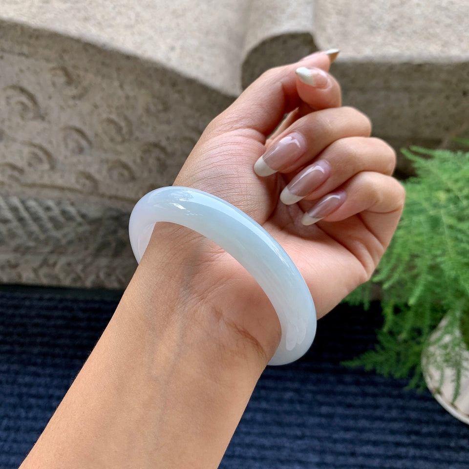 细糯种带底色平安镯（58.6mm）（yc082978）