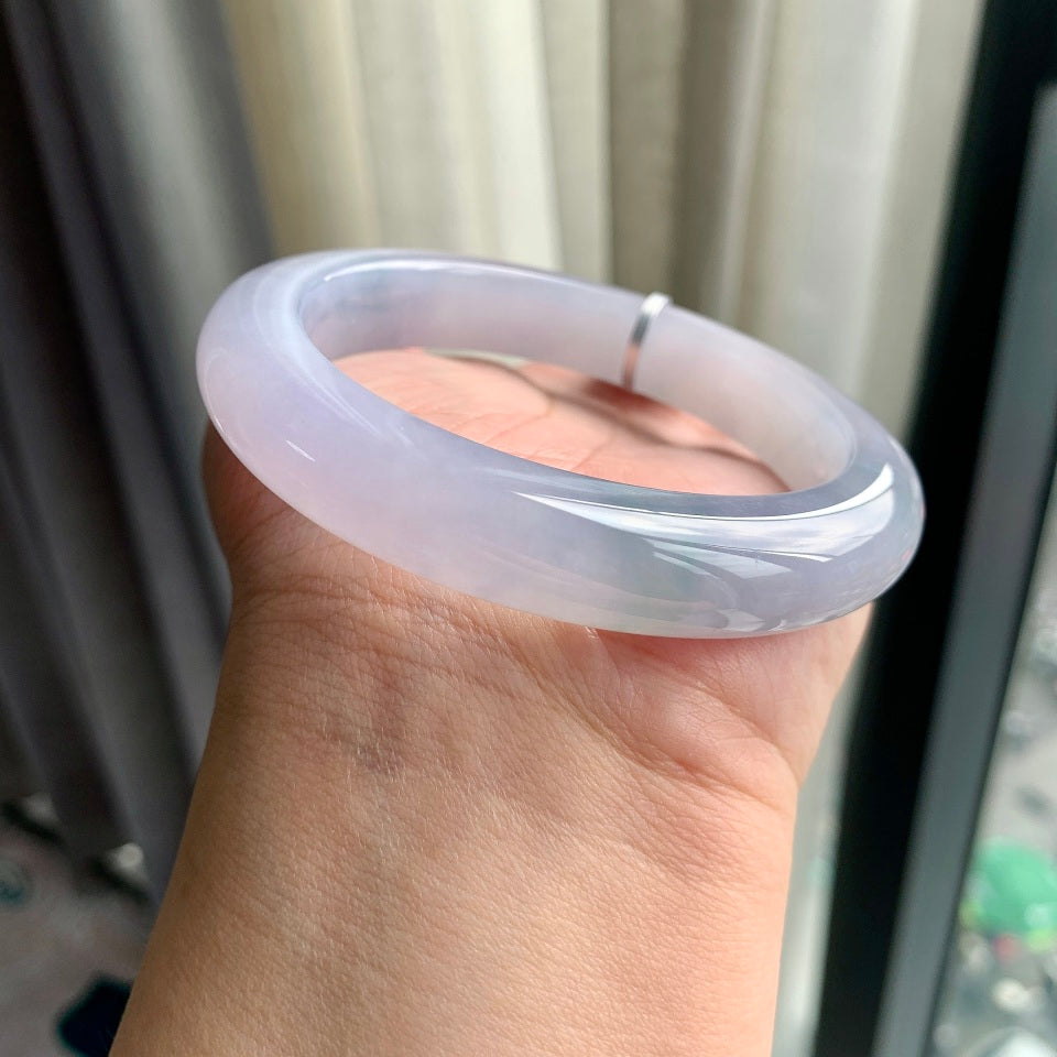 糯冰种紫罗兰平安镯（62.4mm）（yc097111）