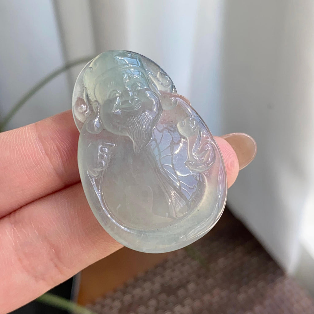 冰种带底色财神吊坠（yc264974）