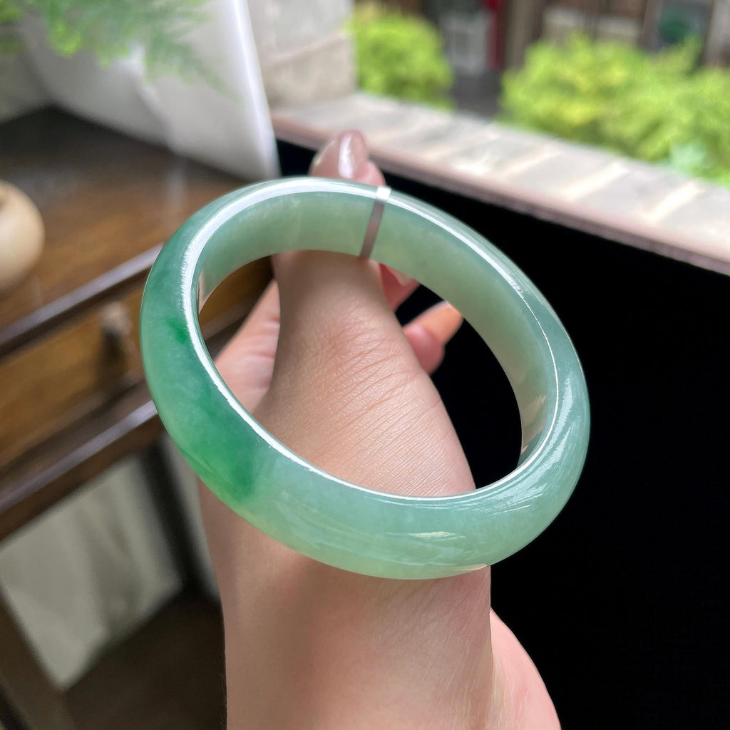 秒杀 细糯种油青色贵妃 55.4圈 天然缅甸A货翡翠（yc703291）