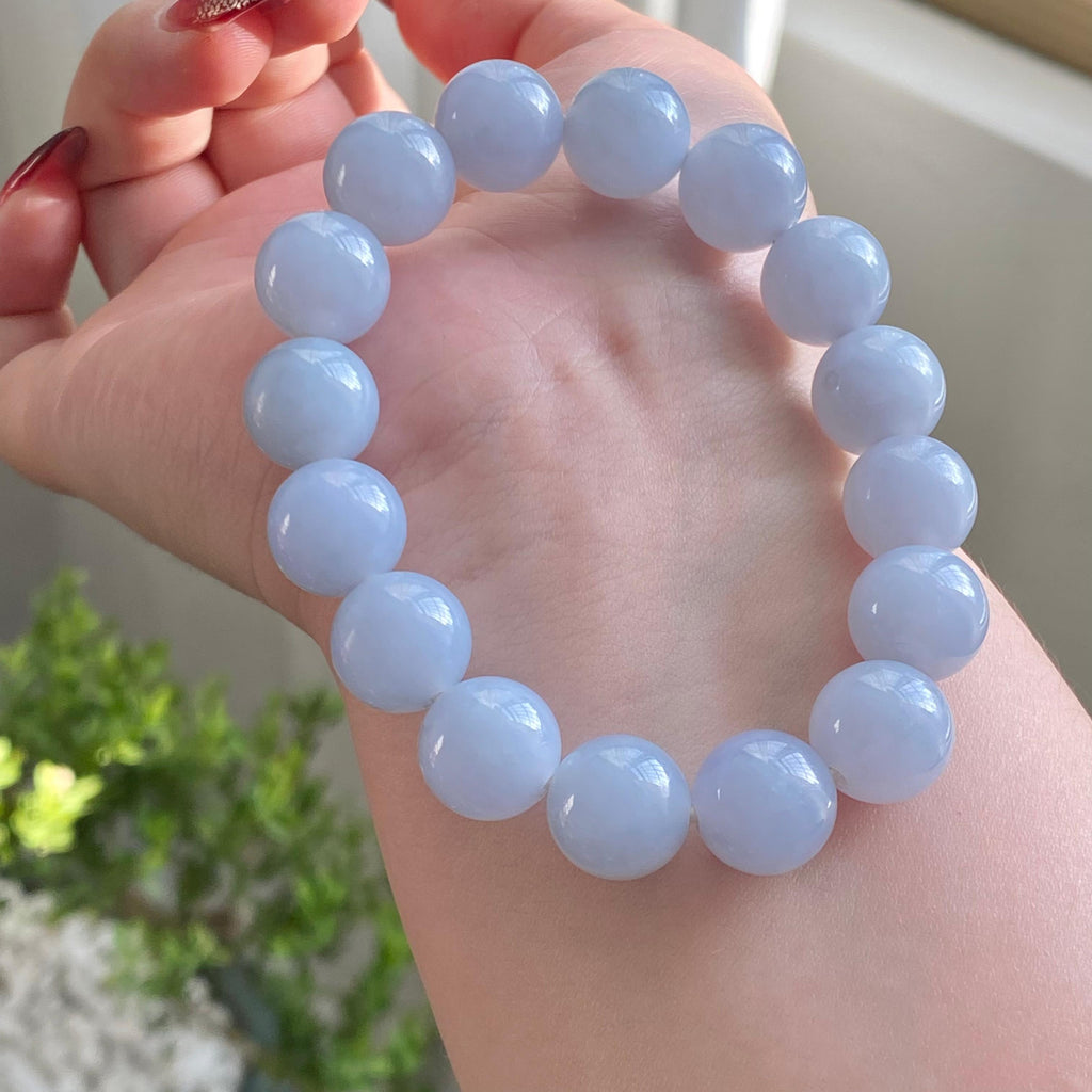 糯冰种紫罗兰单圈手串（16颗）（yc213185）