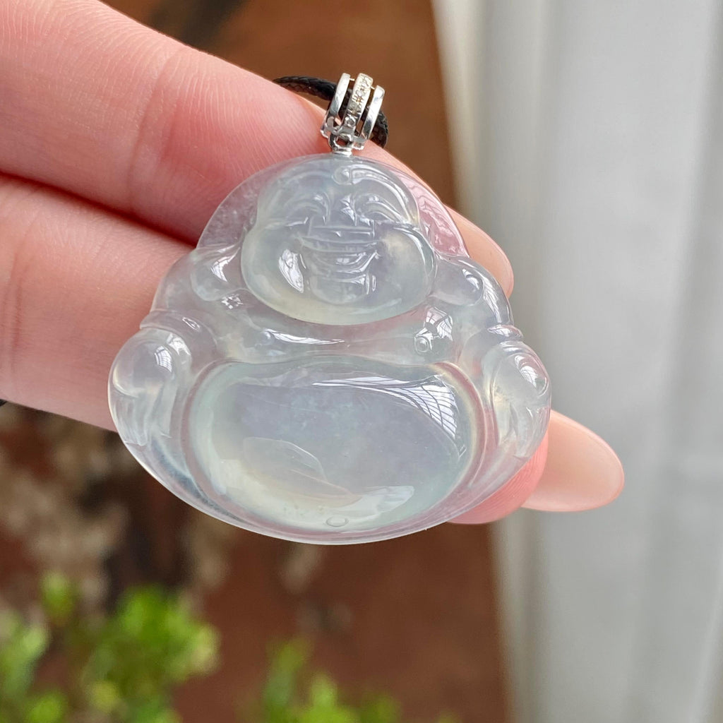 18k金钻镶冰种晴底佛公吊坠（yc230913）