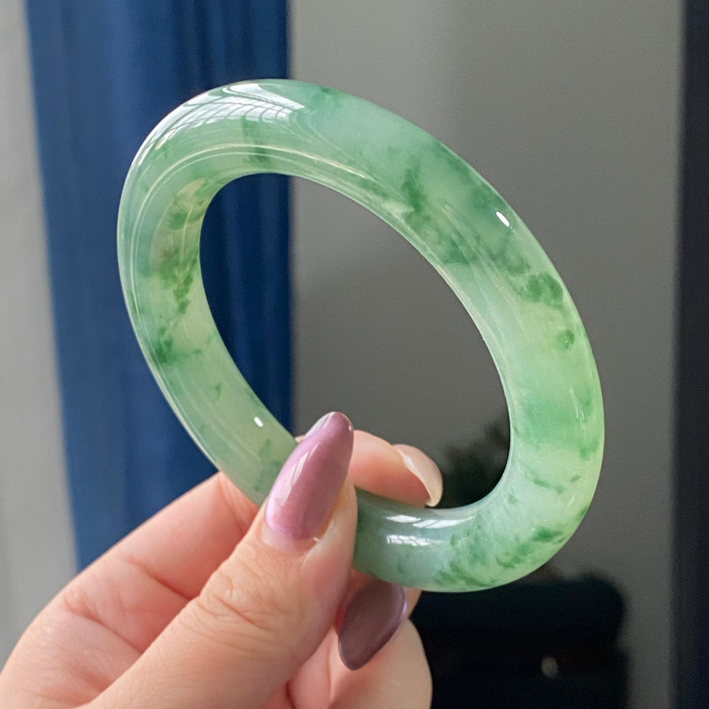 冰种飘花圆条手镯（57圈）（yc195754）