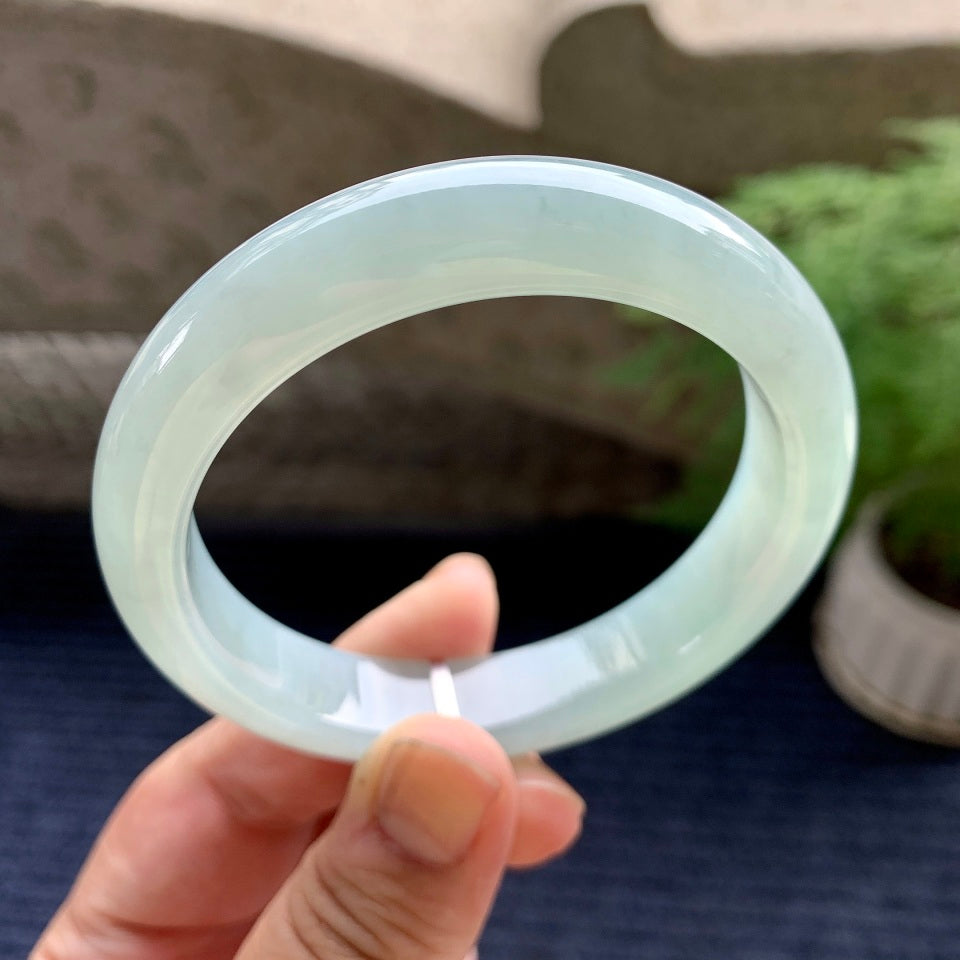 糯冰种晴水底平安镯（57.8mm）（yc107676）