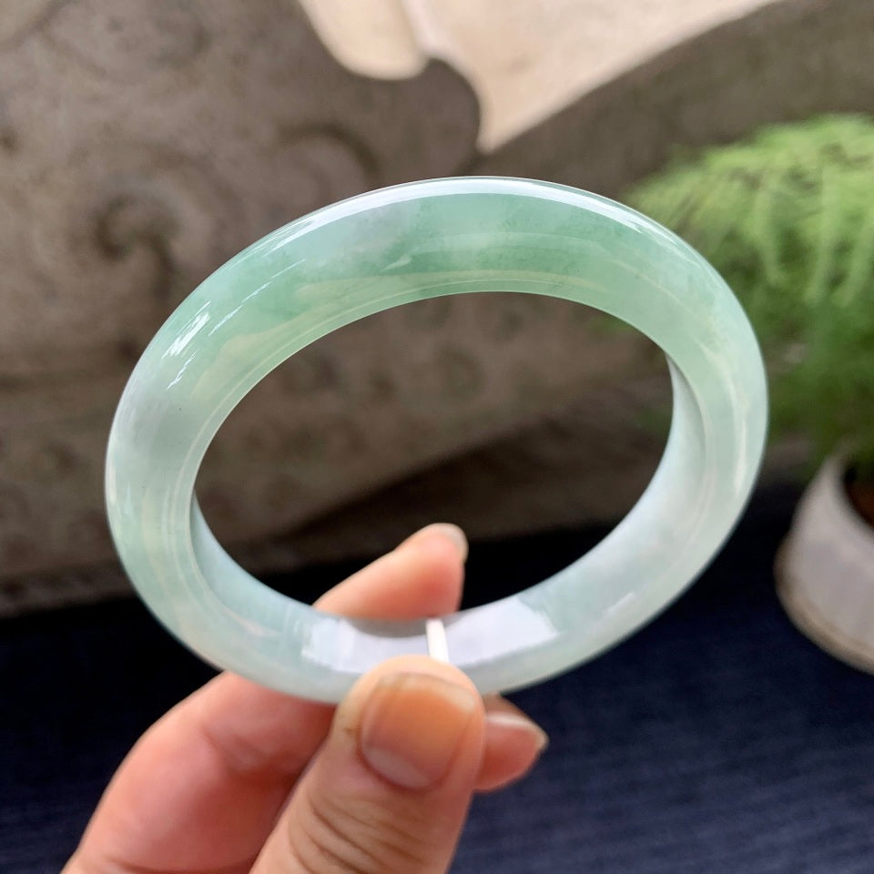 细糯种淡晴底平安镯（57.5mm）（yc090962）
