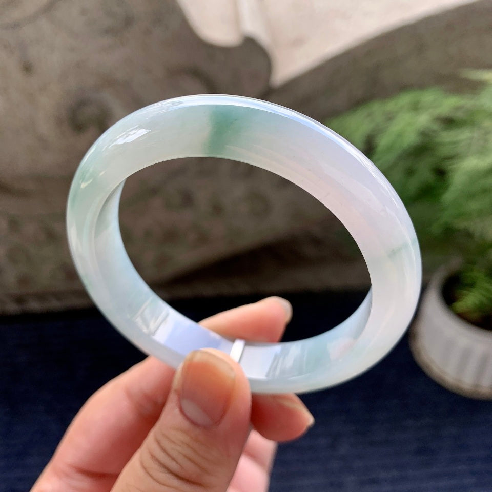 细糯种飘花平安镯（55.7mm）（yc090495）