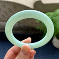 糯种豆绿色圆条手镯（56.6mm）（yc110725）