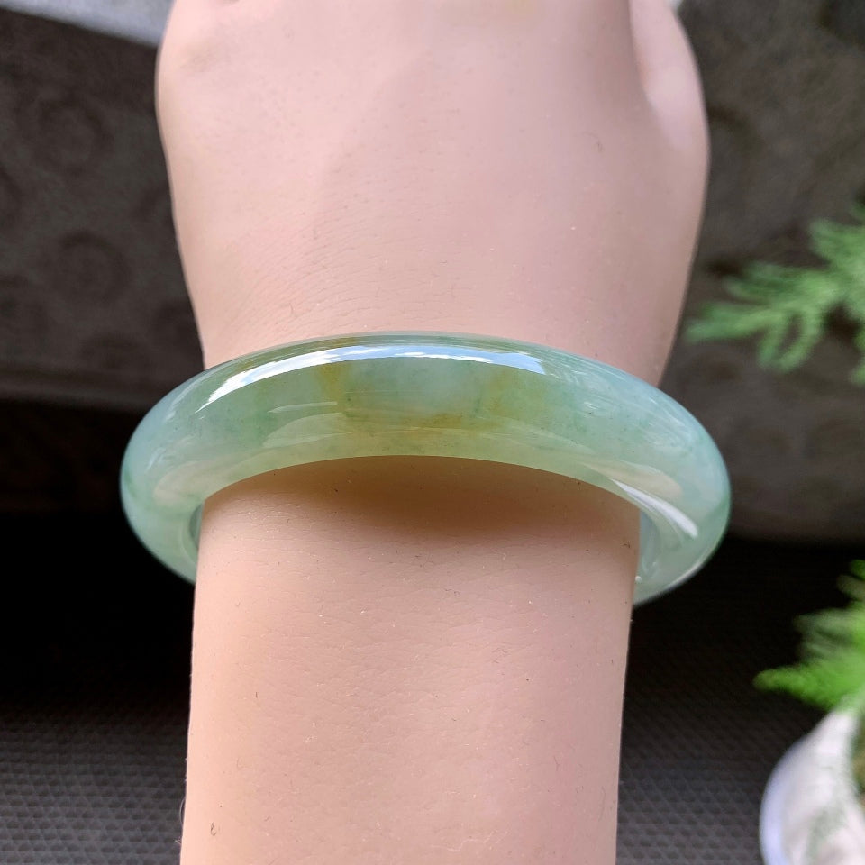 糯冰晴底飘花黄翡平安镯（57.8mm）（TF07093601）