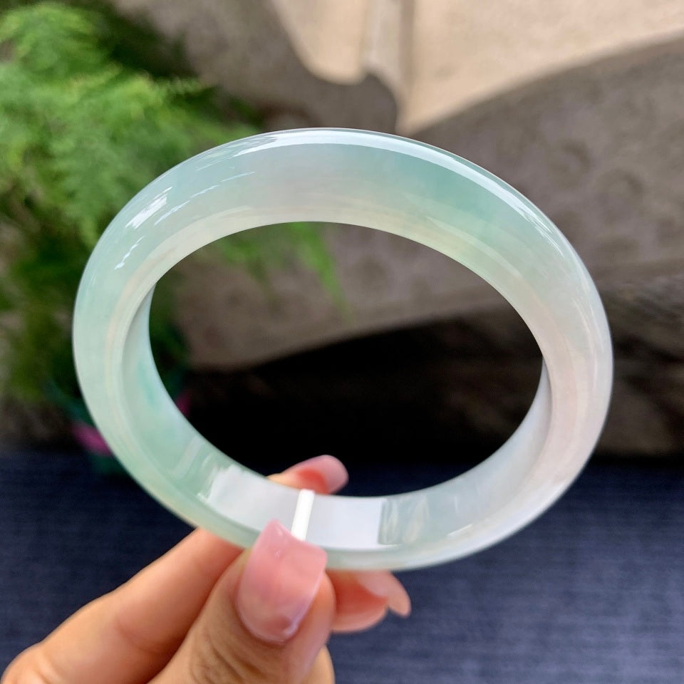 糯冰种淡晴底平安镯（58mm）（yc097372）