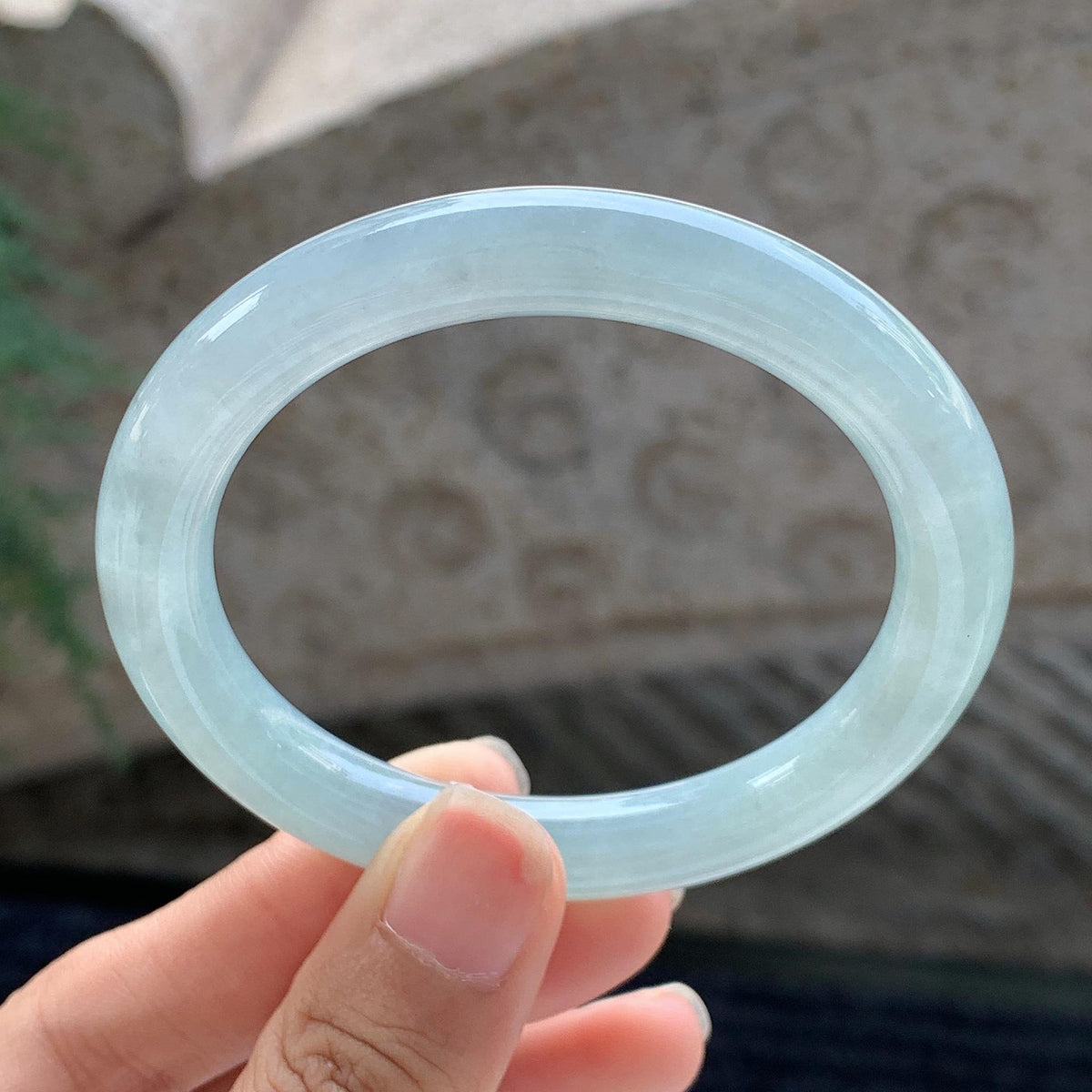 细糯种 晴底圆条手镯 52.3圈 天然缅甸A货翡翠（yc699574）