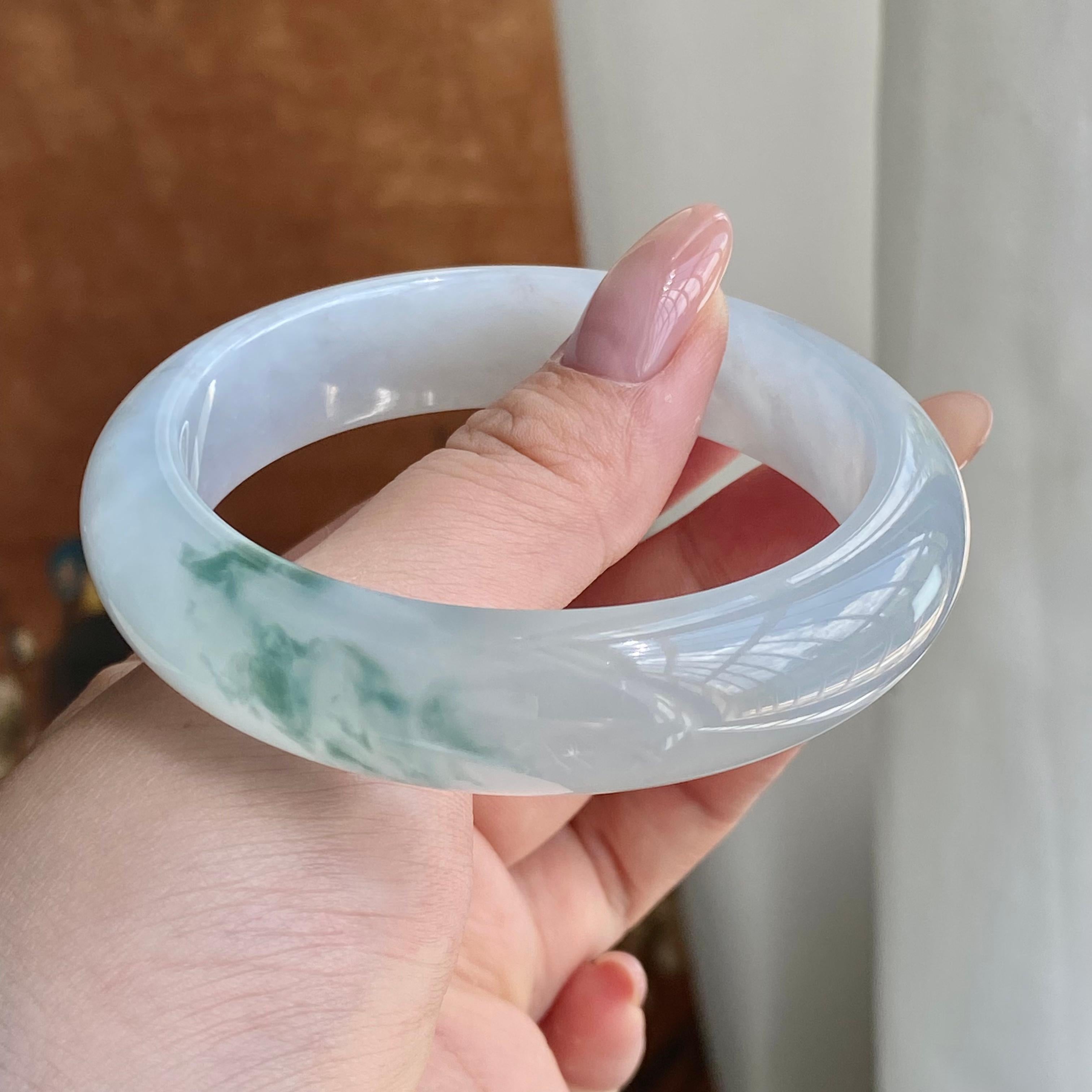 冰种飘花平安镯（57圈）（yc229036）