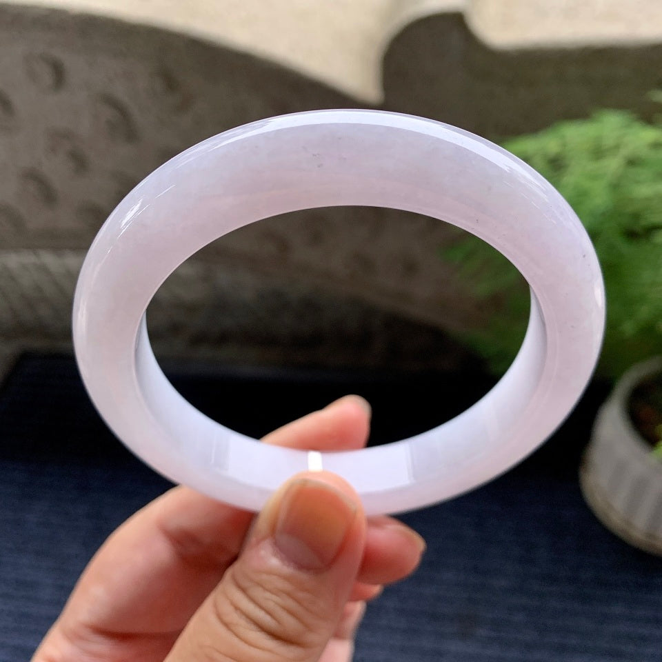 细糯种淡紫罗兰平安镯（60.8mm）（yc093439）