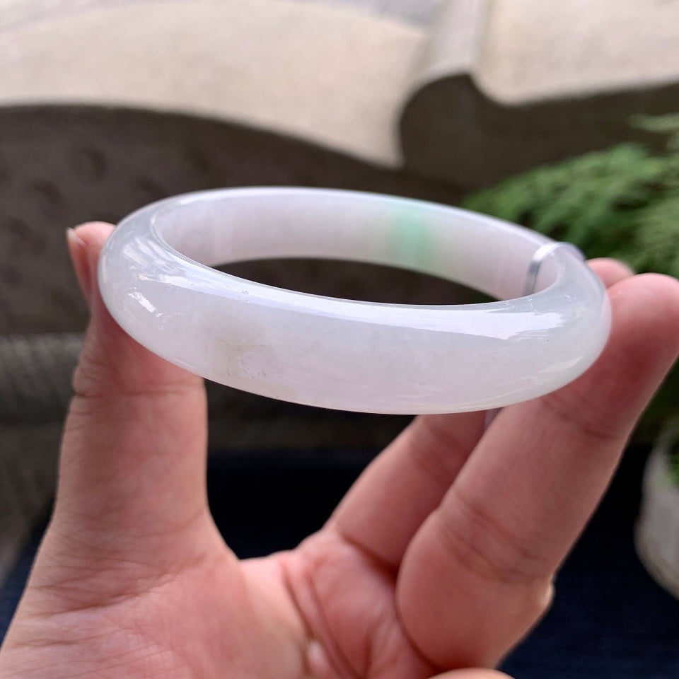 细糯种飘绿平安镯（58mm）（yc098125）