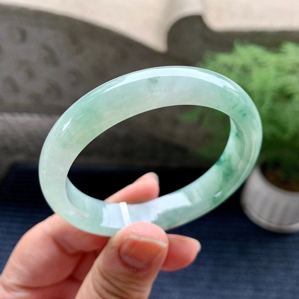 细糯种飘花贵妃手镯（53.2mm）（yc082034）