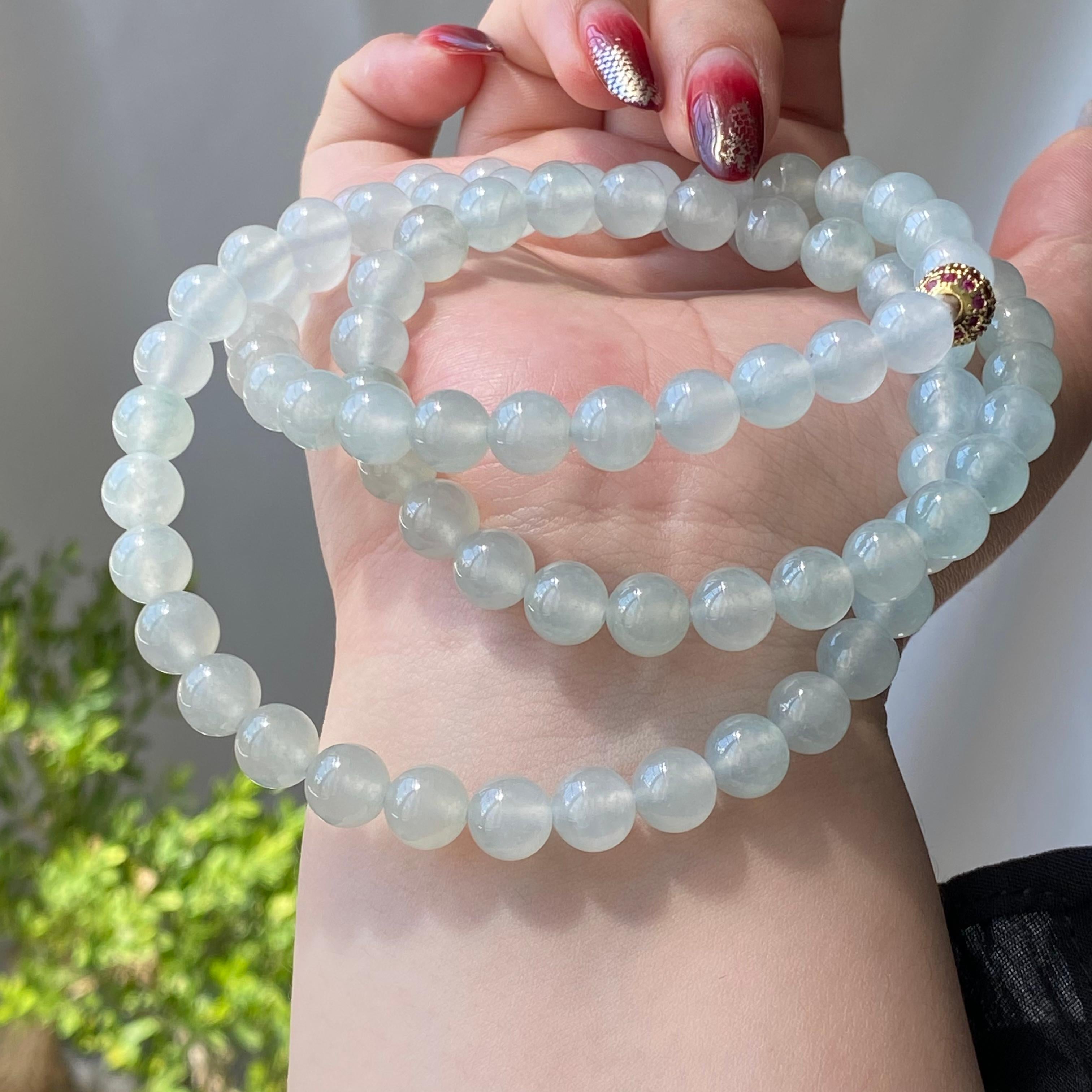 冰种晴底珠链（83颗）（yc213044）