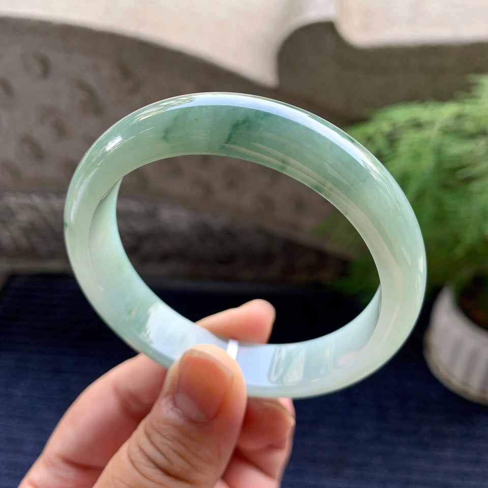 细糯种飘花平安镯（57.3mm）（yc093334）