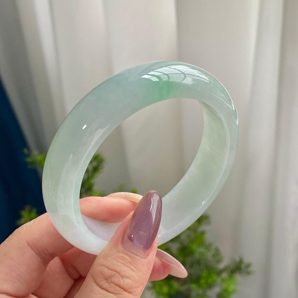 细糯种晴底飘花平安镯（57圈）（yc201910）