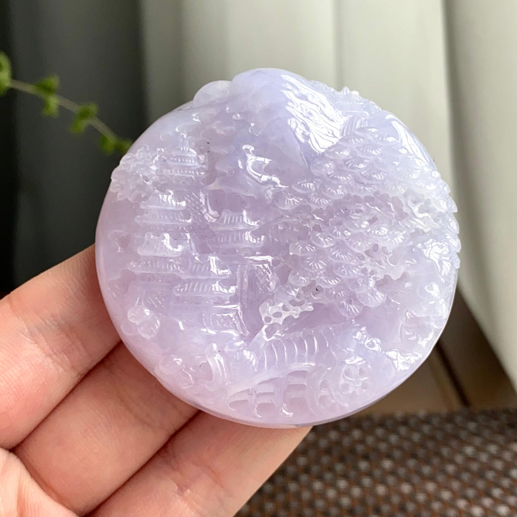 细糯种春彩平安镯山水牌套装（57圈）（yc247641）