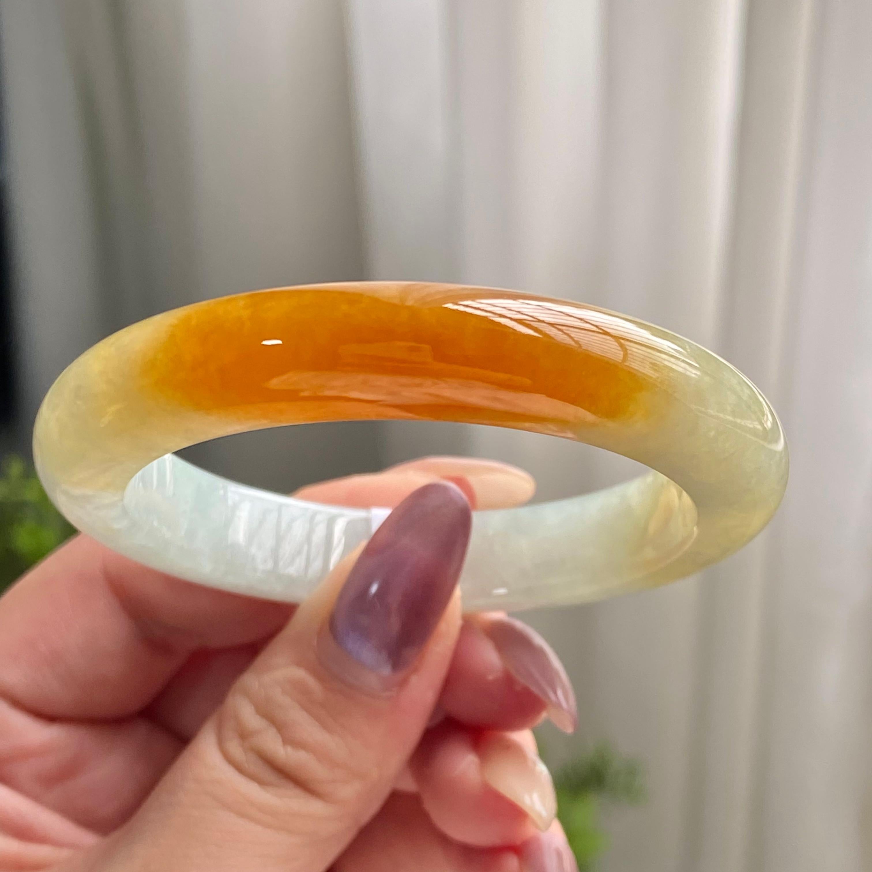 糯冰种黄翡平安镯（51圈）（yc199713）