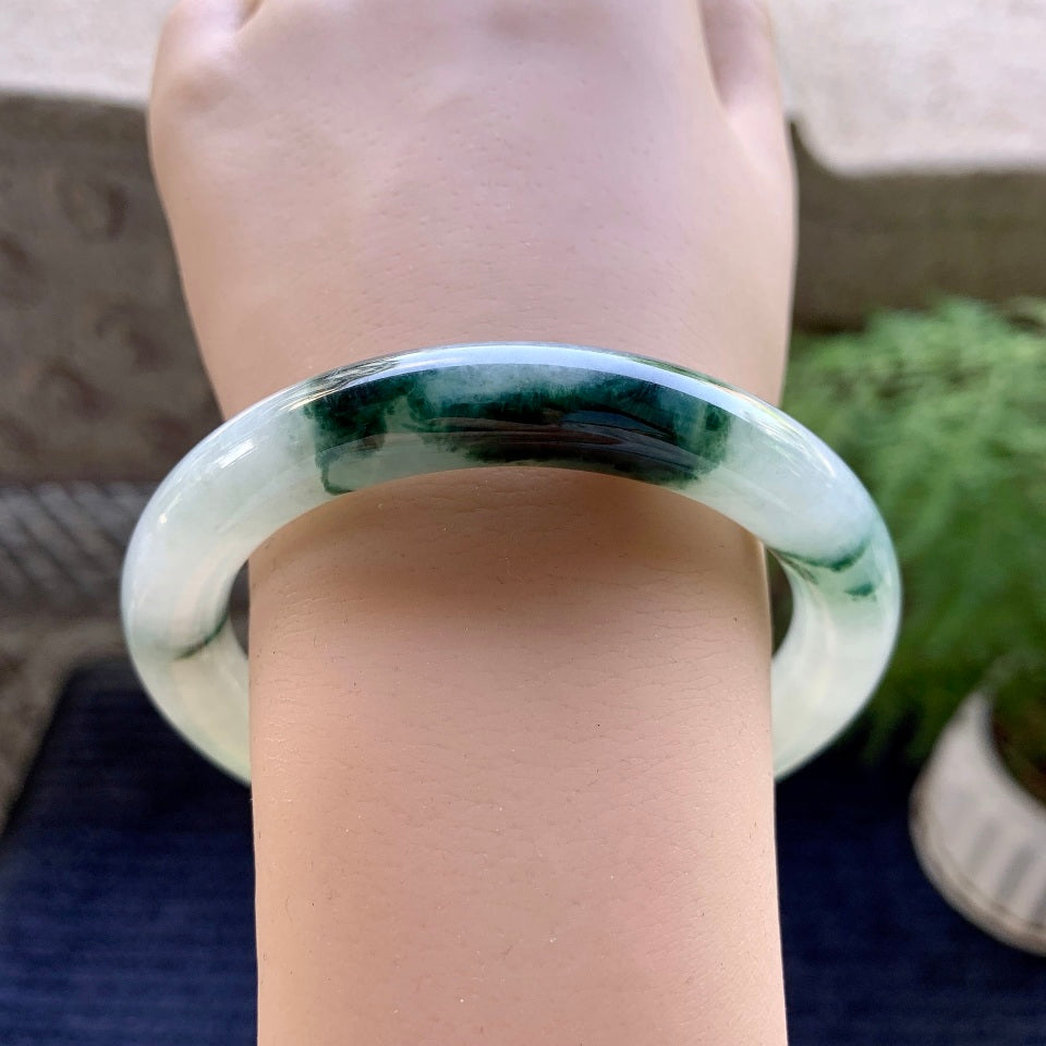 细糯种飘花圆条手镯（59.6mm）（yc098527）
