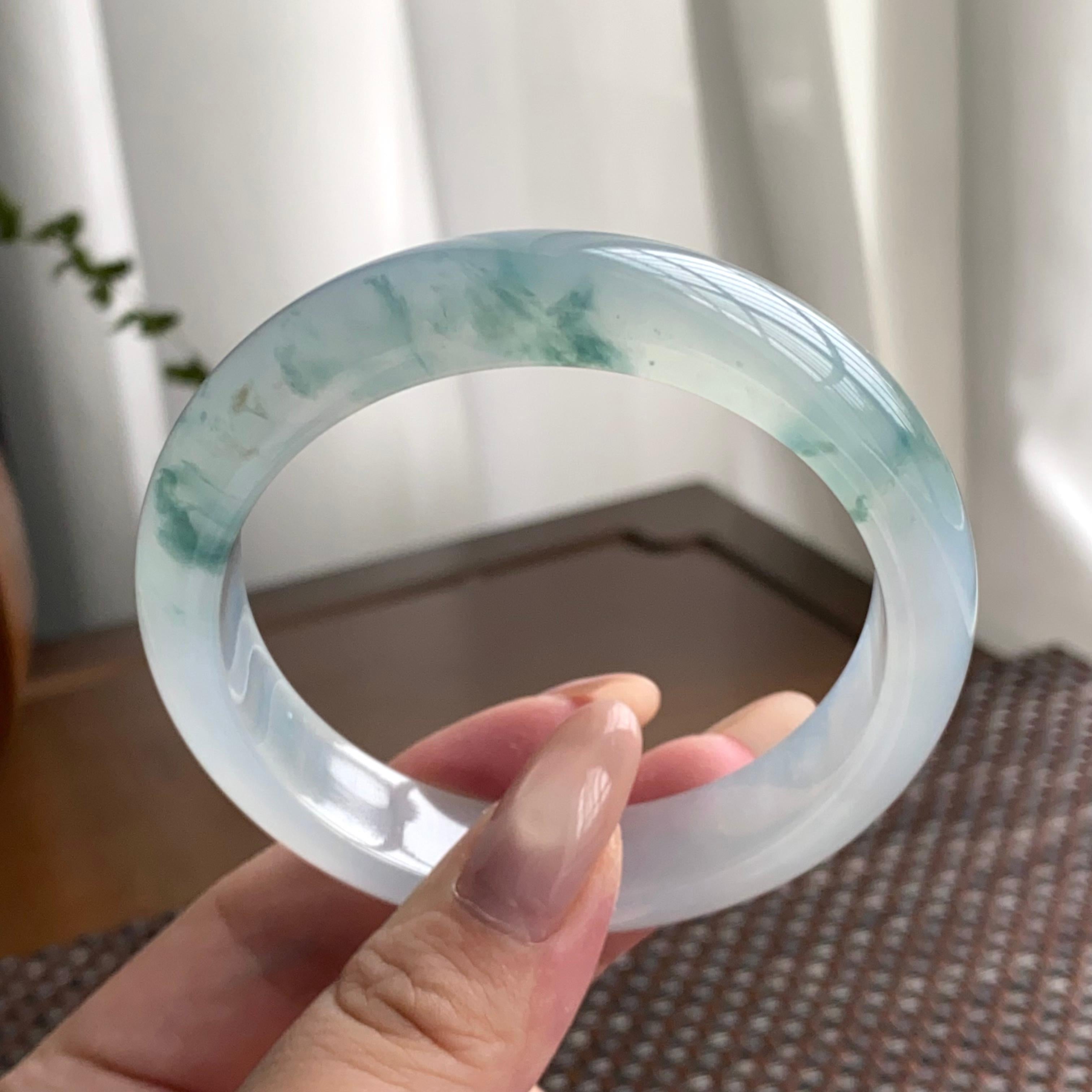 冰种飘花平安镯（57圈）（yc247430）